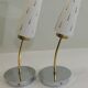 Pair of vintage wall sconces from the 1970s – Perforated opaline, brass