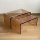 2 altuglas smoked nesting coffee table, 1970s