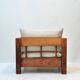 Fauteuil en chêne massif — reconstruit en 100 % laine vierge