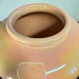 Iridescent pink ceramic vase from the 70s