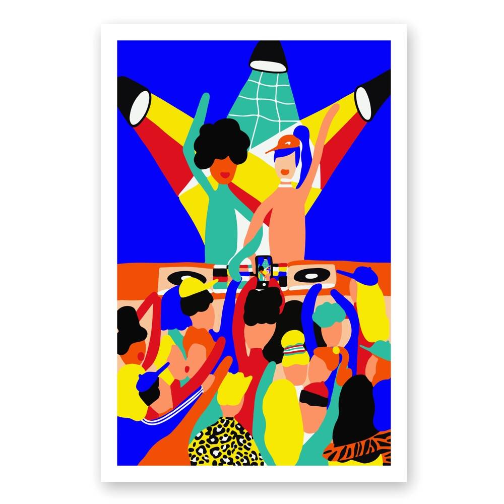 Art poster, signed and numbered by the artist, Couleurs et Fête