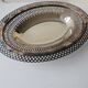 Silver-plated metal basket, openwork rim, hallmark to be identified