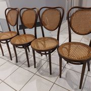 Suite of 4 chairs Bistrot cannage ZMP Radomsko for Thonet 1950s