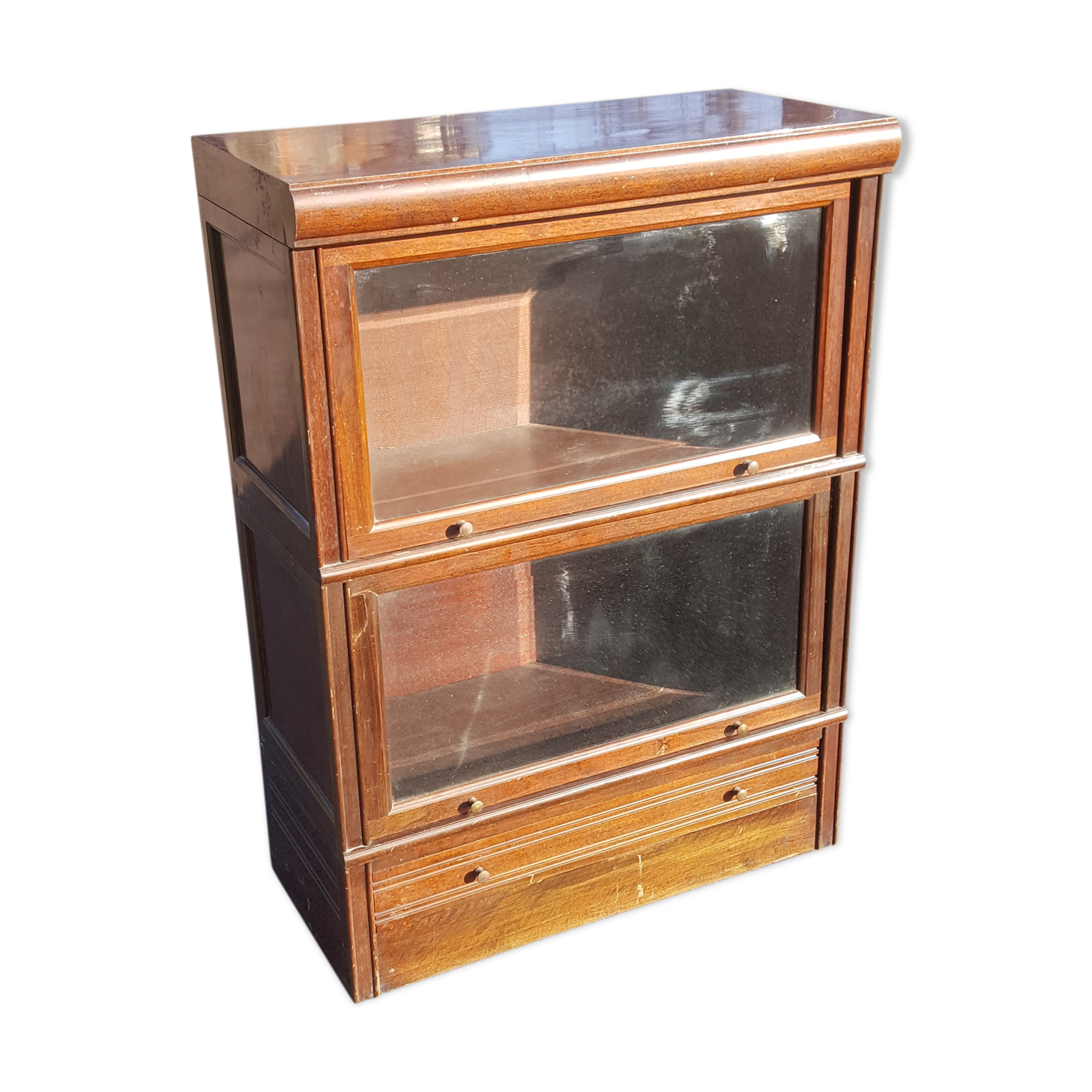 Meuble de métier à clapet basculant vitré