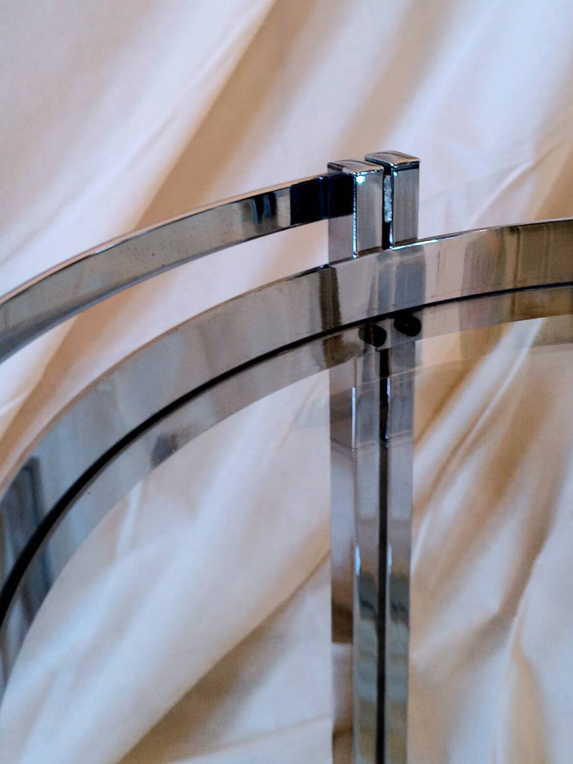 Vintage chrome and glass serving trolley from the 1970s