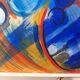 Abstract painting signed by André Meunier, modernist, design.