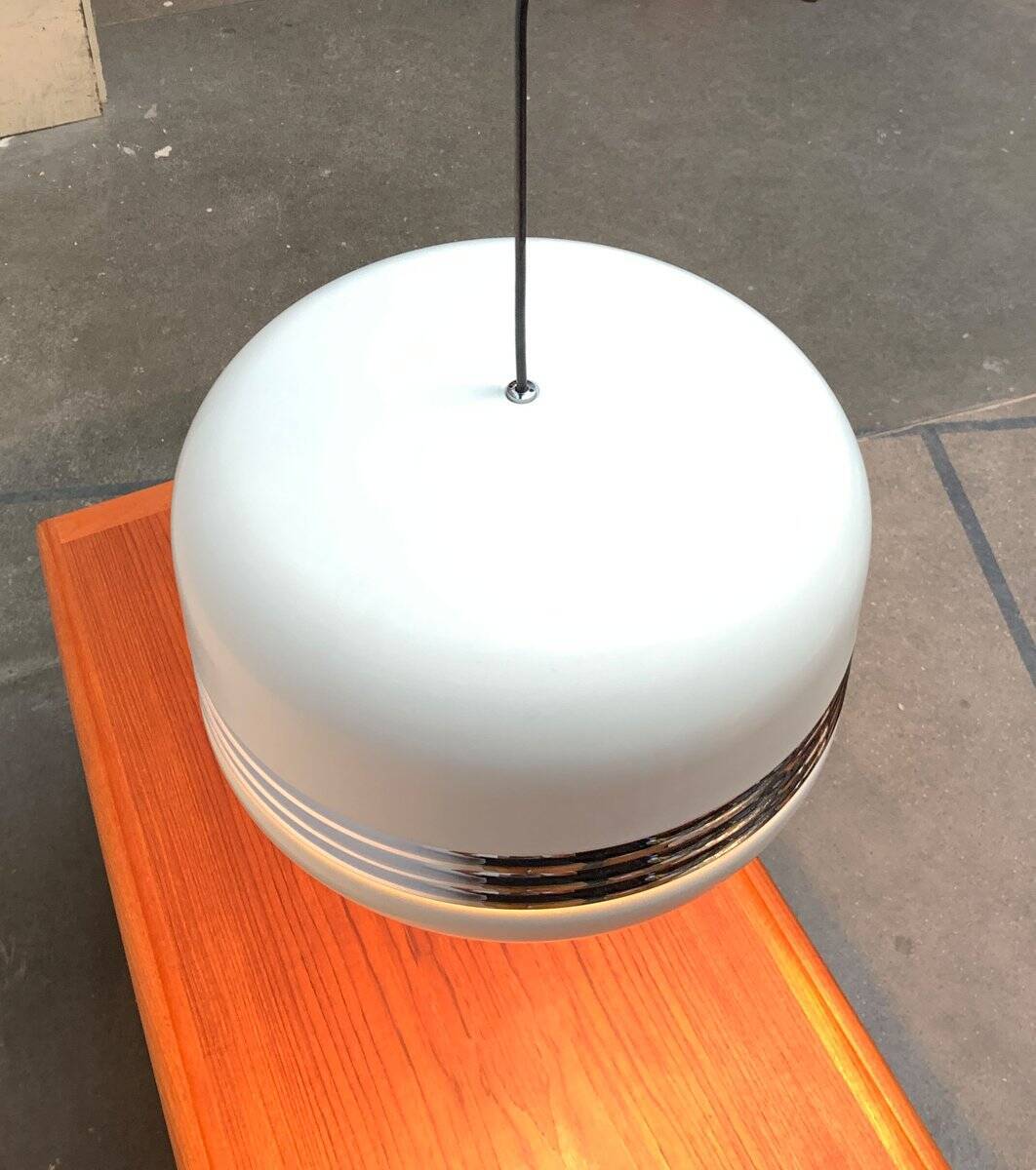 Vintage German pendant lamp model 5526 in Space Age style by Alfred Kalthoff for Staff Leuchten, 1970s, set of 2.