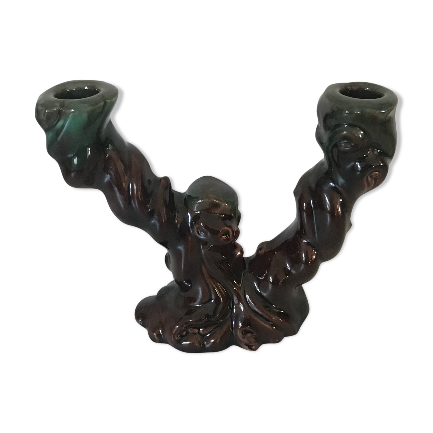 Enamel ceramic tree candlestick