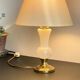 Chic lamp in opaline glass and vintage brass