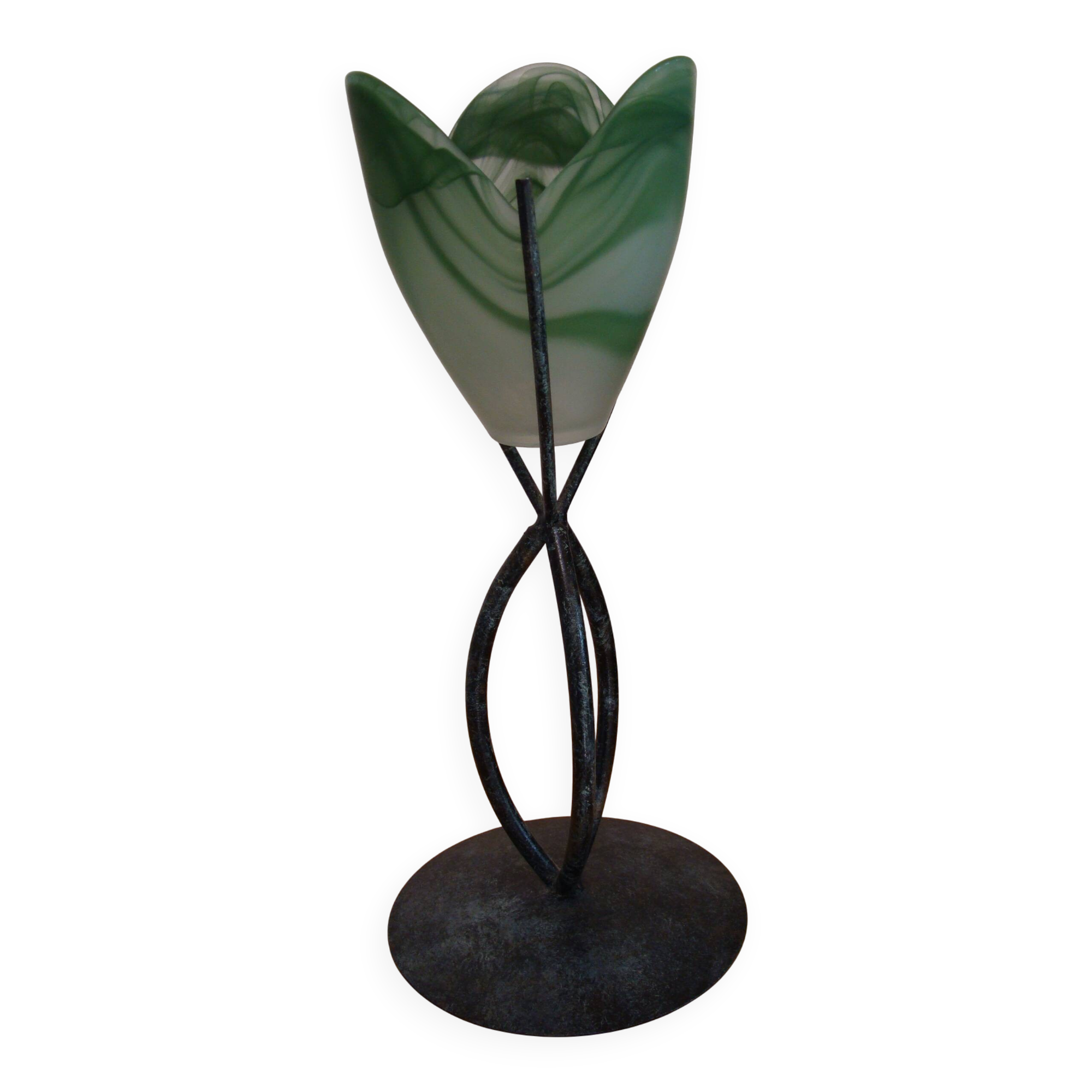 Large metal and glass tealight holder