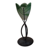 Large metal and glass tealight holder