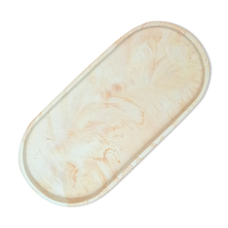 Oval marbled peach tray