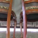Paire de chaises fleuries style Louis XV