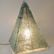 Large vintage pyramid lamp in metal and glass – Sculptural design from the year
