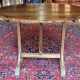 Table vigneronne en bois naturel de noyer diamètre 101 cm