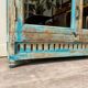 Sideboard 4 shelves and 2 glass doors in blue wood