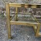 2-level coffee table Roche Bobois Hollywood Regency style brass and glass 70s