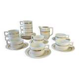 St Amand 10-person coffee service – Vintage white and gold porcelain