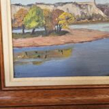Oil painting on isorel Montlouis sur Loire - Rochecorbon Signed D Guiet