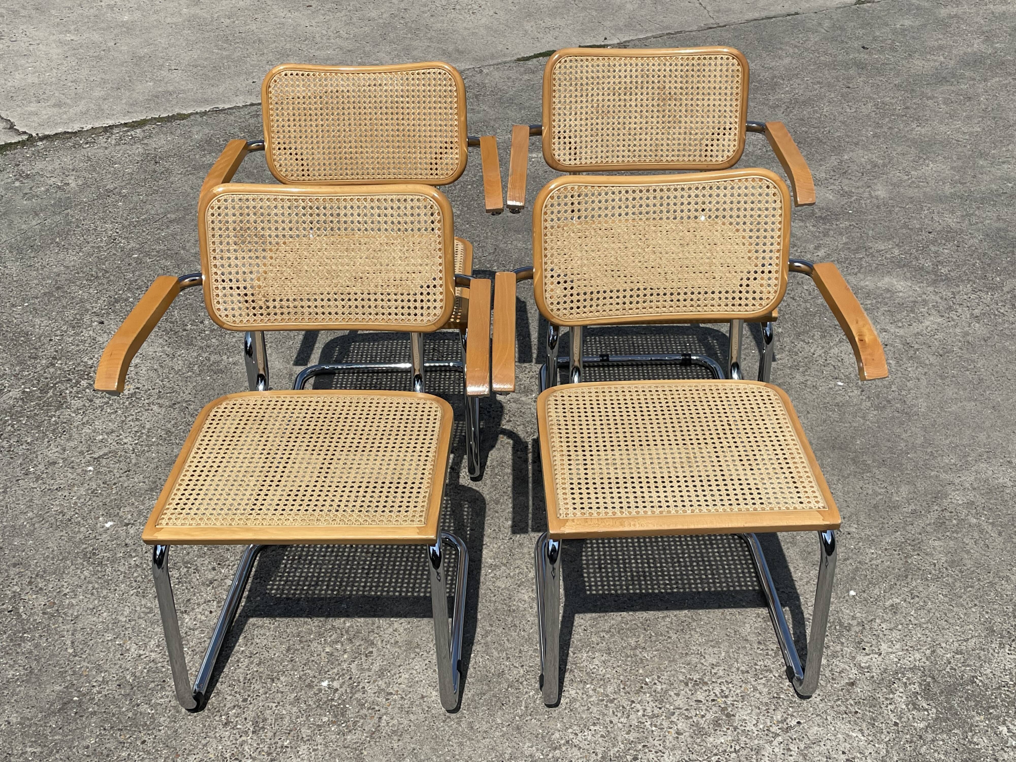 Chair model Cesca by Marcel Breuer with armrests B64