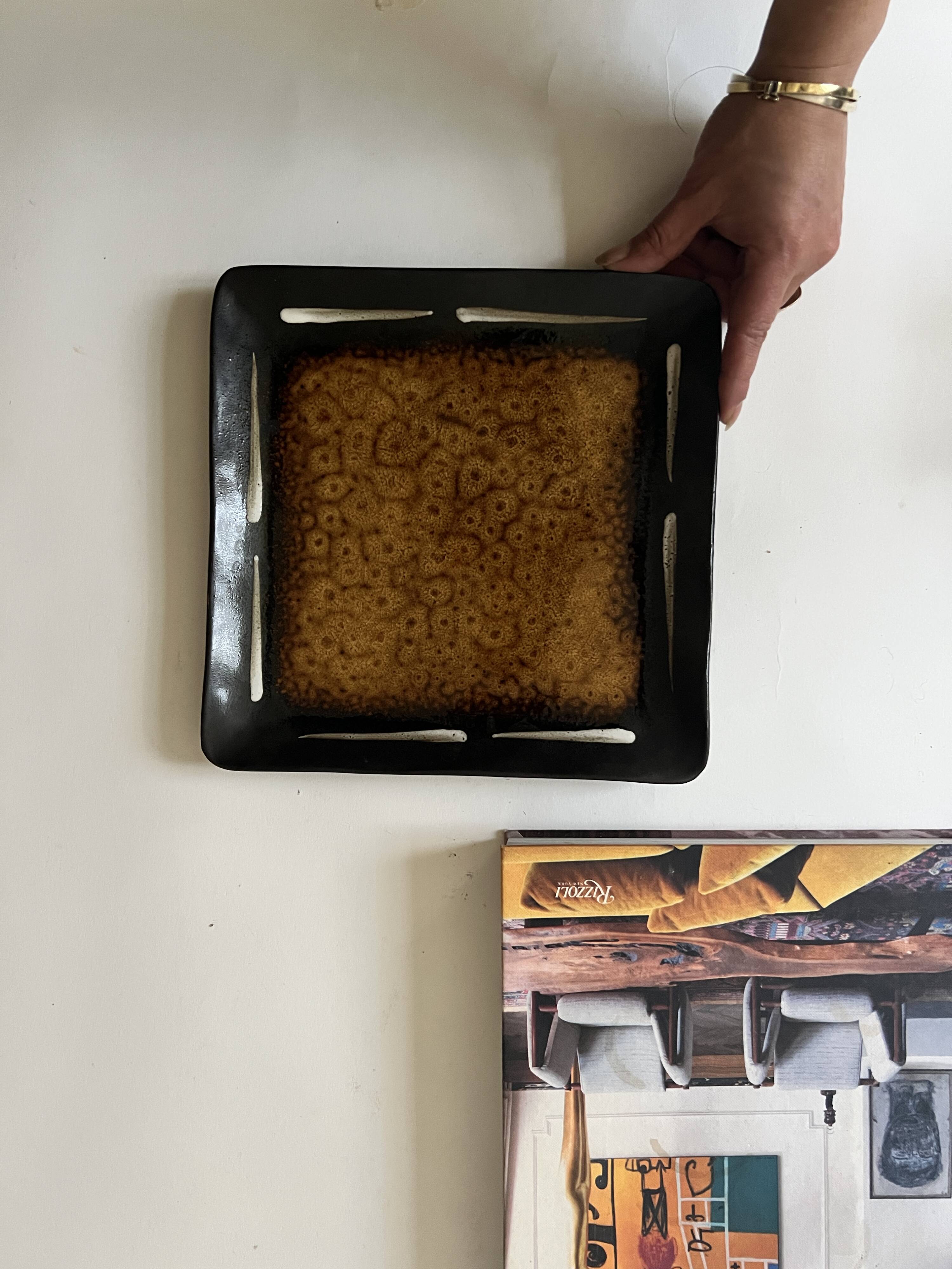 Vallauris-style glazed ceramic trinket dish, 1970