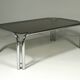 Large Coffee Table from Tubular Steel and Smoked Glass, 1980s.
