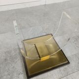 Lucite and brass arch coffee table, 1970s