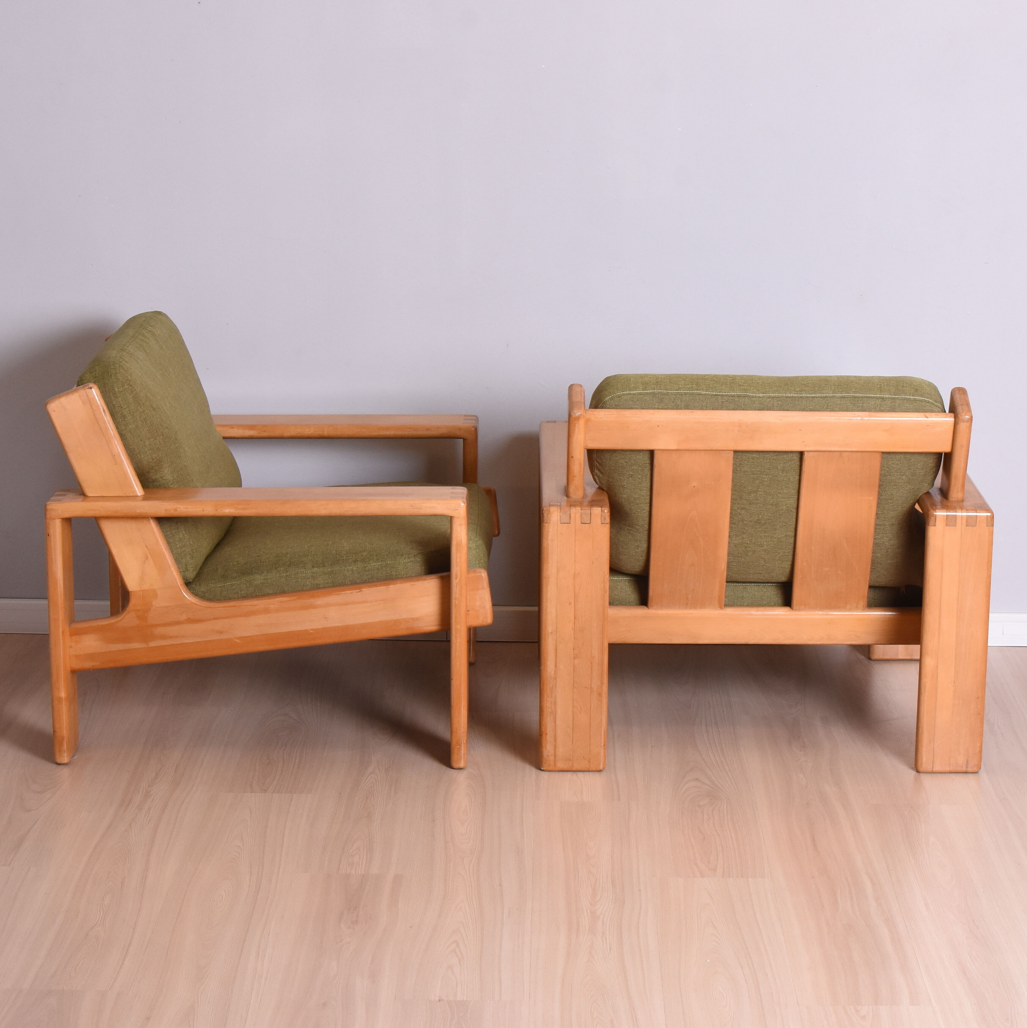 Pair of Bonanza Armchairs by E. Pajamies for Asko, Finland, 1960s
