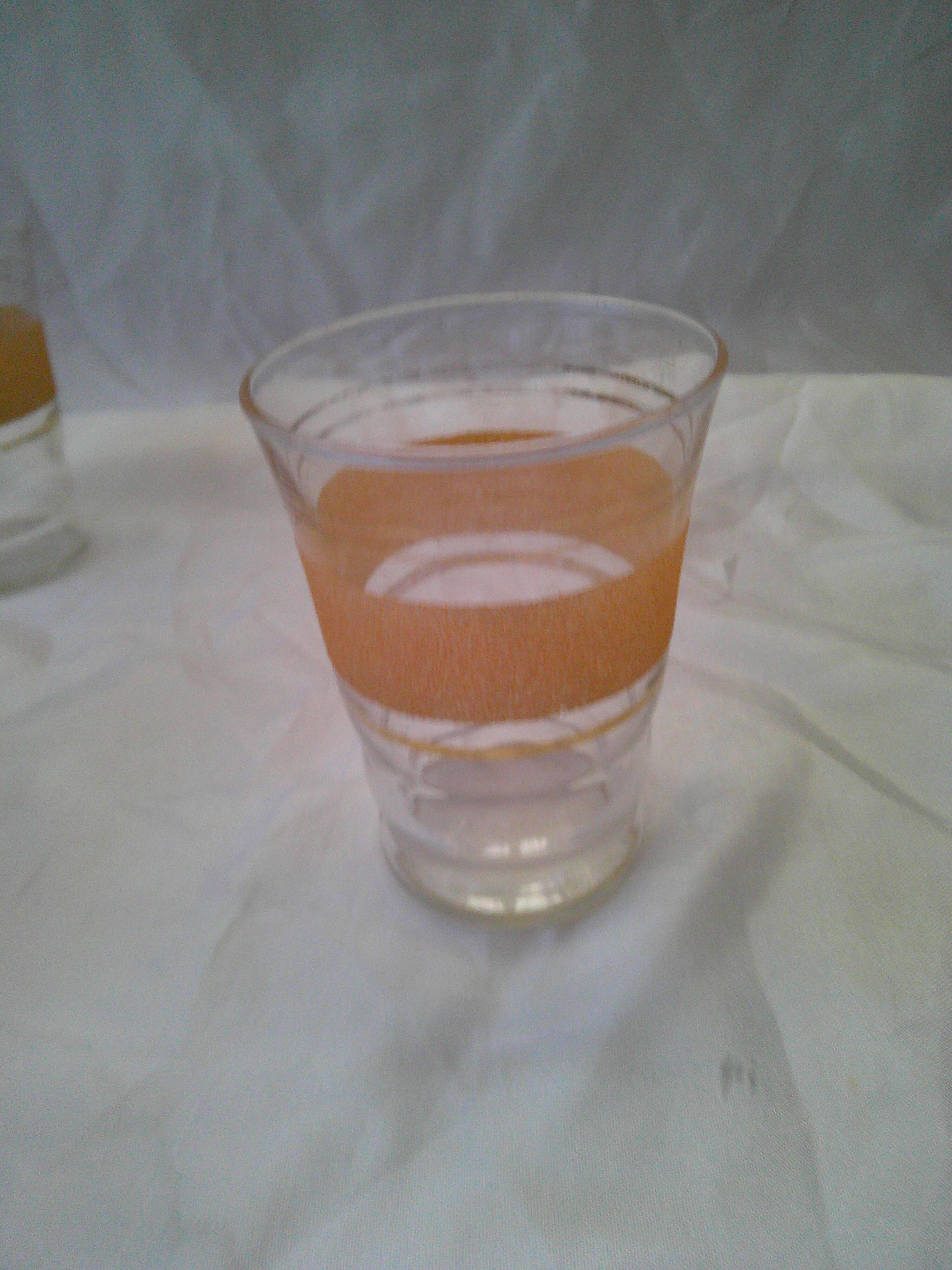 Set of 4 orange granite glasses