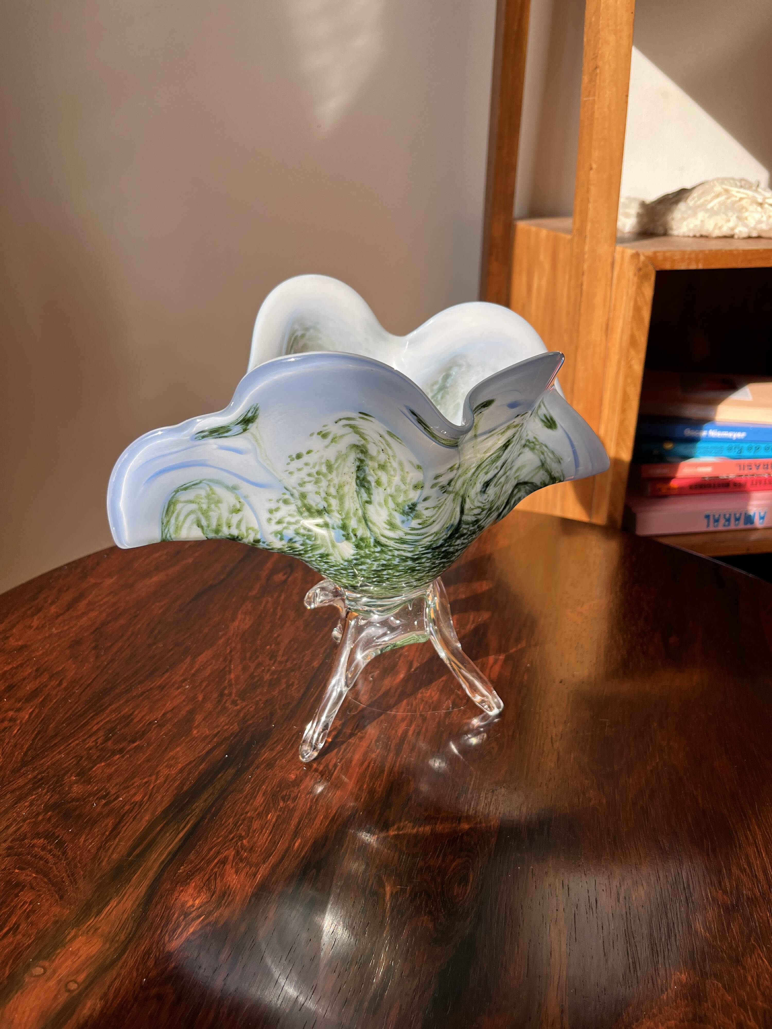 Rare Murano glass footed bowl