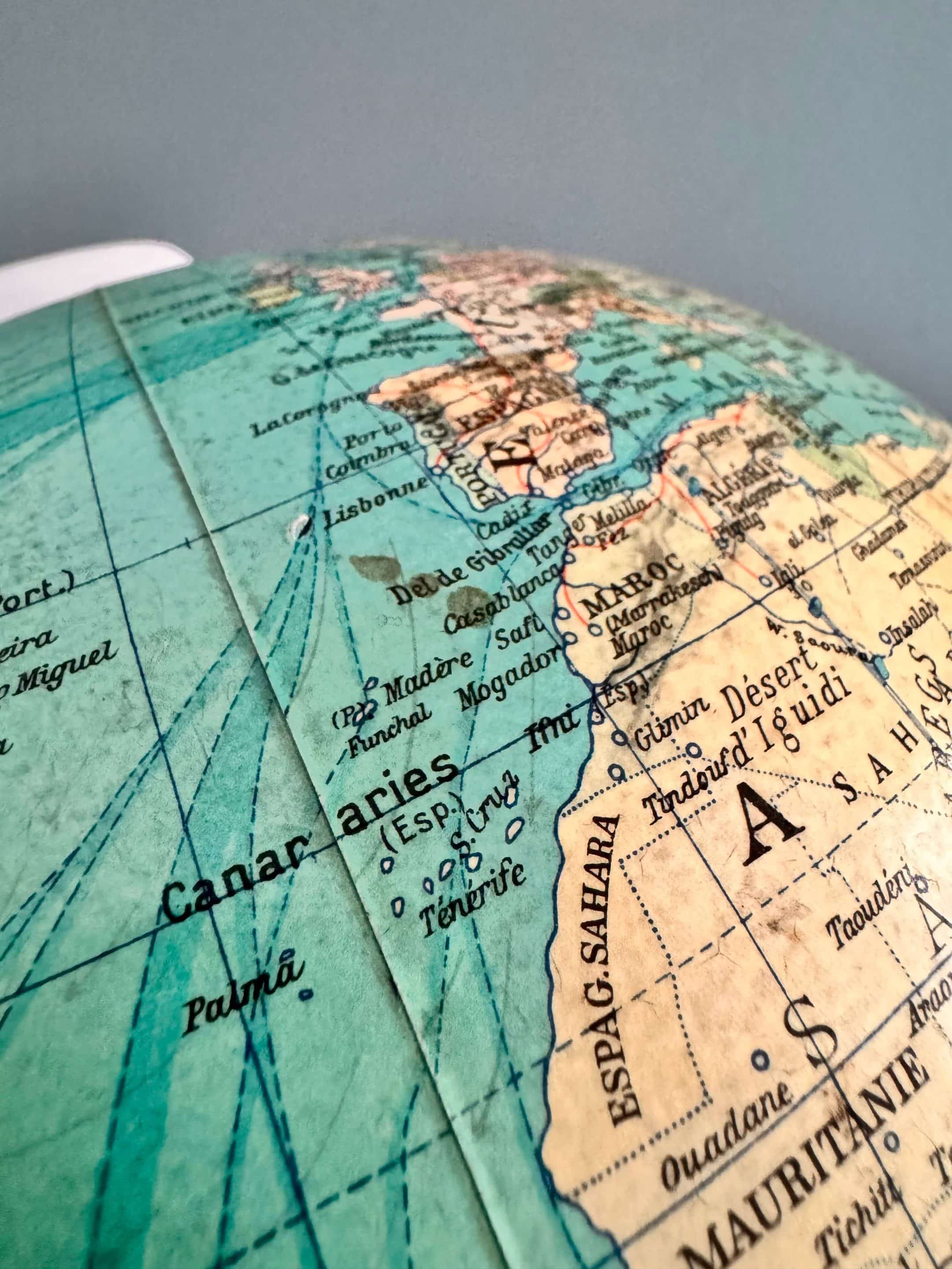 Duo globe terrestre « Colomb », vers 1960