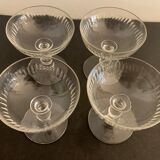 4 coupes à champagne en verre soufflé ancien, XIXème