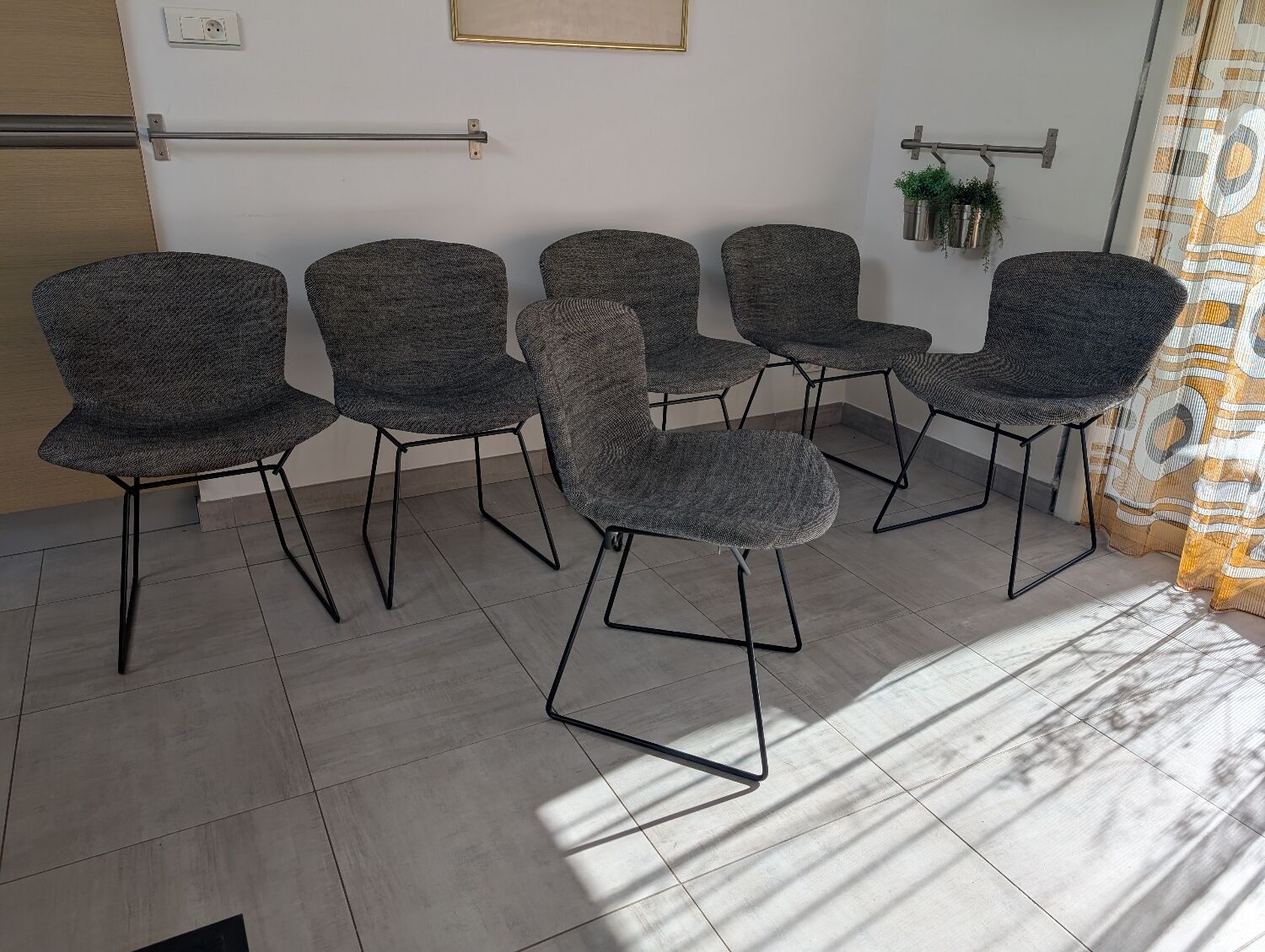 6 chaises Harry Bertoia pour Knoll modèle Wire '420'