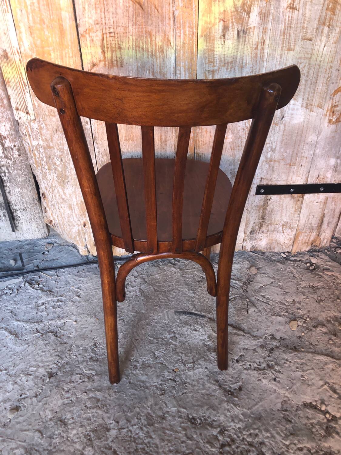 Old baumann style bistro chair dark wood