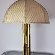 Lampe faux bambou en laiton, France, 1970