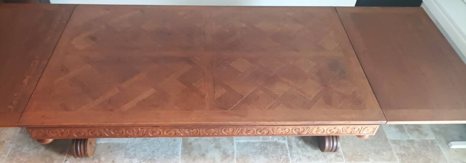 Rocaille table in carved solid oak