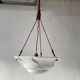 Art Deco suspended lamp in white marble-effect glass, 1940s, Germany.