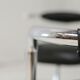 4 chairs tubular steel, imitation black leather, Italy, circa 1970
