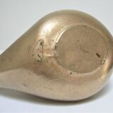 Stylized sculptural solid brass vase with handle