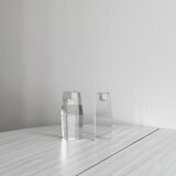 Duo de bougeoirs en cristal
