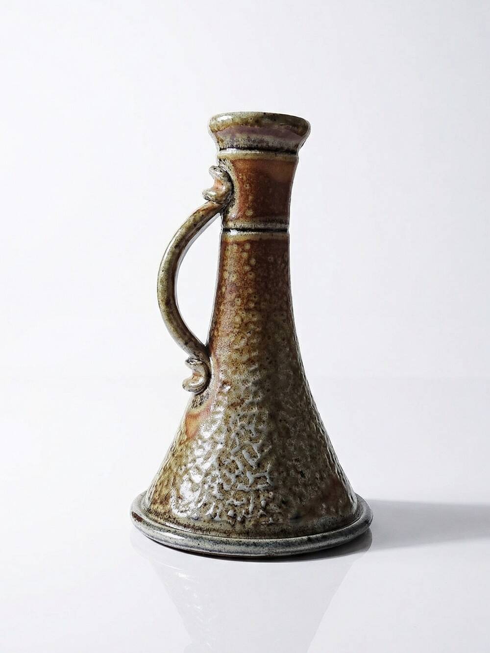 Vintage candlestick or soliflore in glazed stoneware signed Le Don.