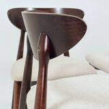 Dining chairs set of 6 heritage herringbone Beige linen