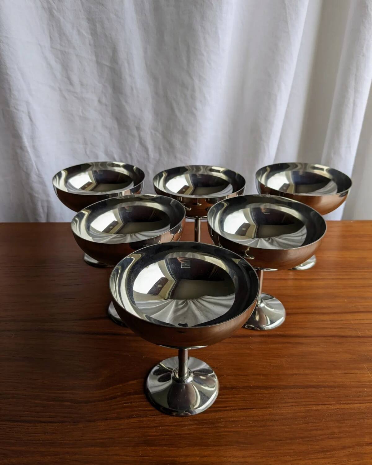 6 stainless steel ice cream cups