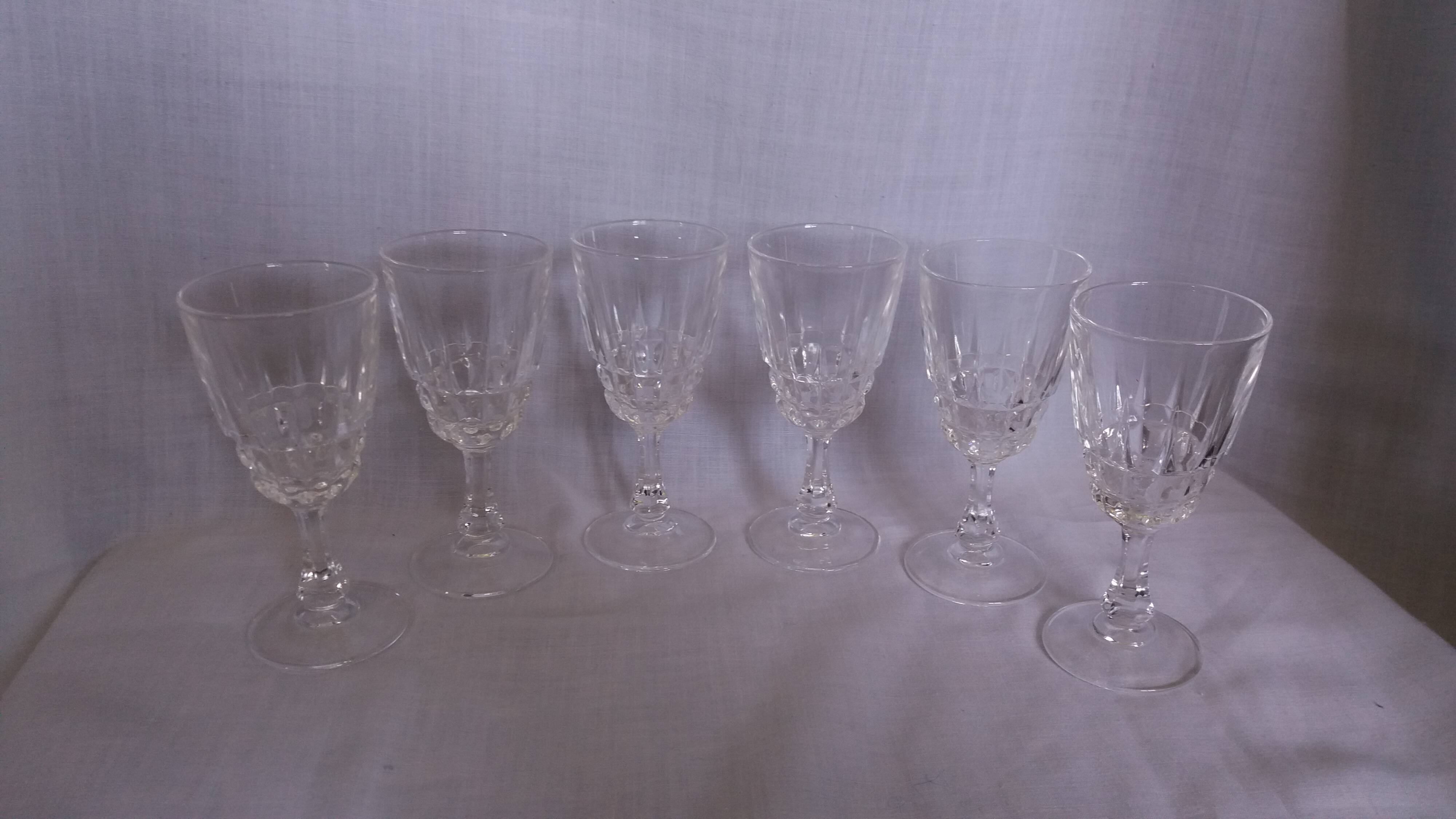 Liqueur glasses, Cristal d'Arques, Pompadour model