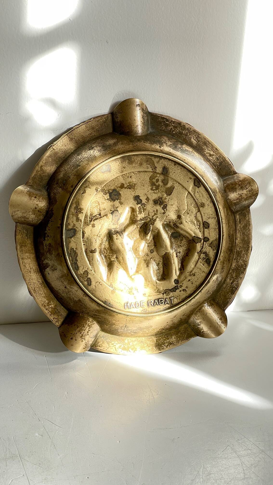 Large Vintage Solid Brass Ashtray