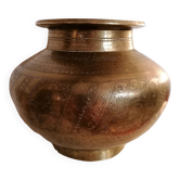 Antique Indian brass holy water pot (vase)