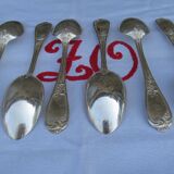 Ensemble de 6 cuillères à soupe plaquées argent Ercuis 84, France, style Art Nouveau| Louis XV