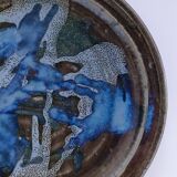 large enamelled stoneware plate signed mcb la borne