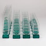 Set of 24 Luigi Bormioli Postmodern Light & Music Monet glasses, Italy, 1980s.