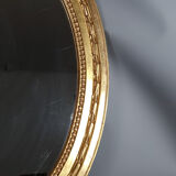 Oval mirror old carved wood gilded gold leaf louis XVI style large format 74x63 cm